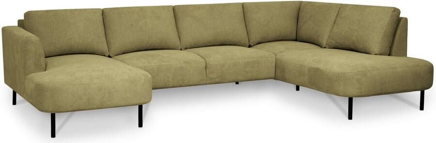 Places of Style Zithoek Cesola in zachte chenille-stof breedte 327 cm met zwarte metalen poten - Foto 10