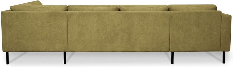 Places of Style Zithoek Cesola in zachte chenille-stof breedte 327 cm met zwarte metalen poten - Foto 12