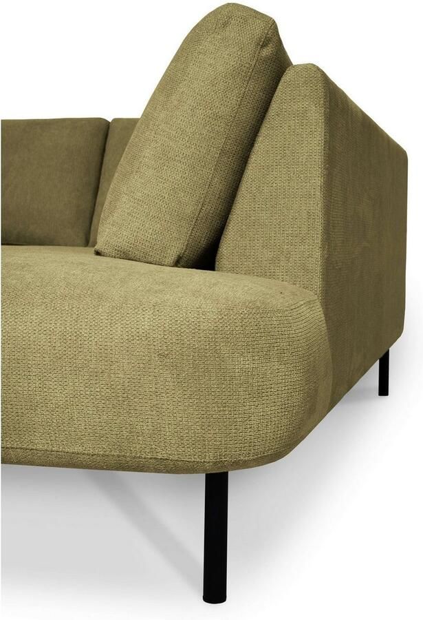 Places of Style Zithoek Cesola in zachte chenille-stof breedte 327 cm met zwarte metalen poten - Foto 3