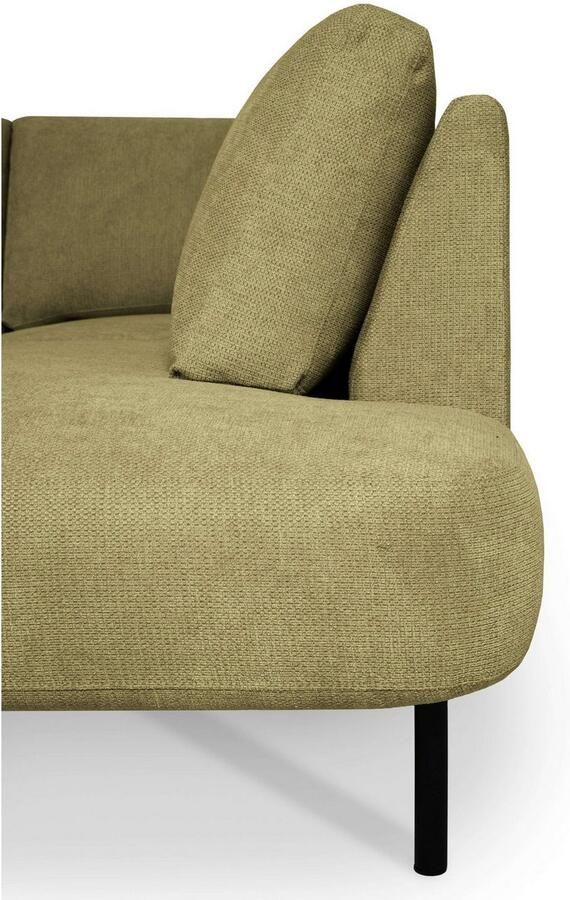 Places of Style Zithoek Cesola in zachte chenille-stof breedte 327 cm met zwarte metalen poten - Foto 6