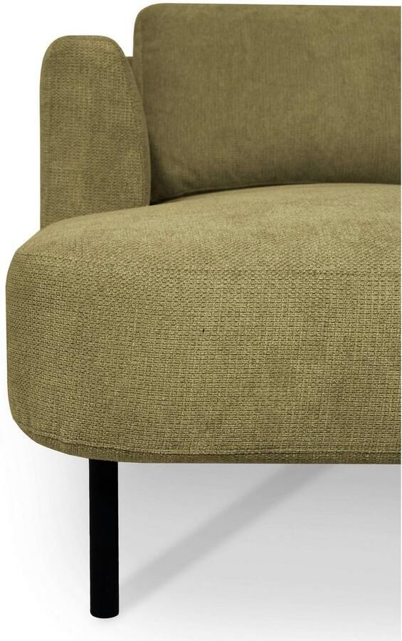 Places of Style Zithoek Cesola in zachte chenille-stof breedte 327 cm met zwarte metalen poten - Foto 7