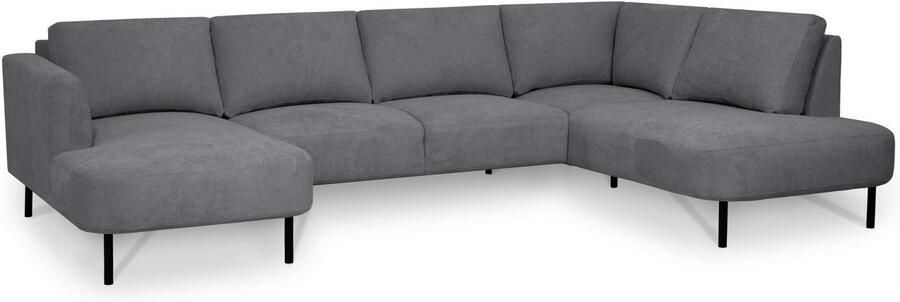 Places of Style Zithoek Cesola in zachte chenille-stof breedte 327 cm met zwarte metalen poten - Foto 10