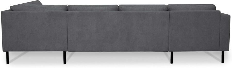 Places of Style Zithoek Cesola in zachte chenille-stof breedte 327 cm met zwarte metalen poten - Foto 12