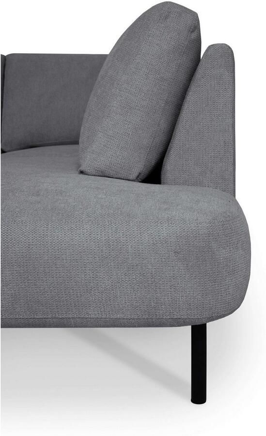 Places of Style Zithoek Cesola in zachte chenille-stof breedte 327 cm met zwarte metalen poten - Foto 6