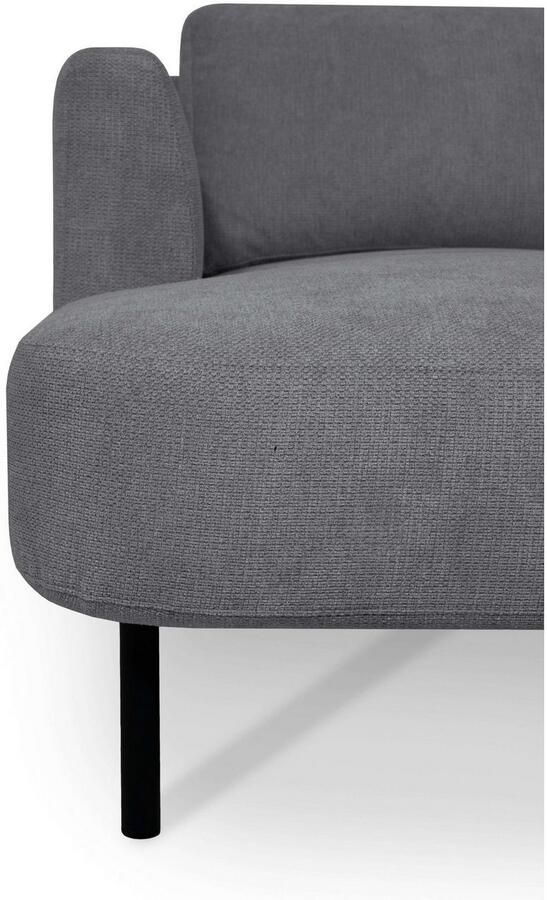 Places of Style Zithoek Cesola in zachte chenille-stof breedte 327 cm met zwarte metalen poten - Foto 7