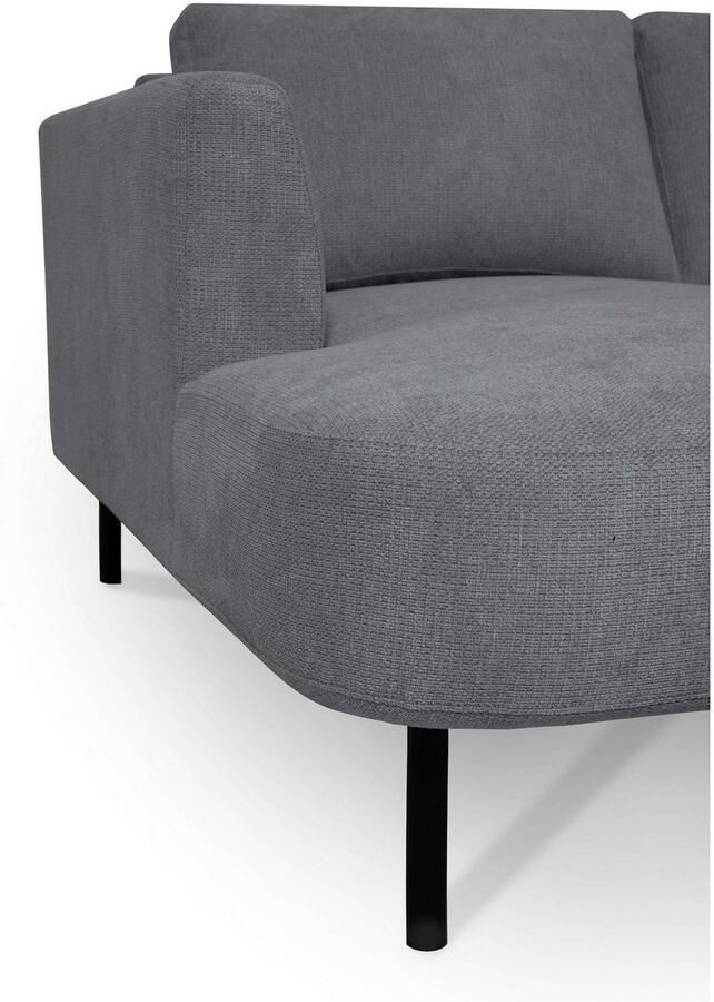 Places of Style Zithoek Cesola in zachte chenille-stof breedte 327 cm met zwarte metalen poten - Foto 2