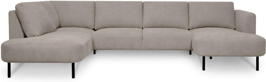 Places of Style Zithoek Cesola in zachte chenille-stof breedte 327 cm met zwarte metalen poten - Foto 10