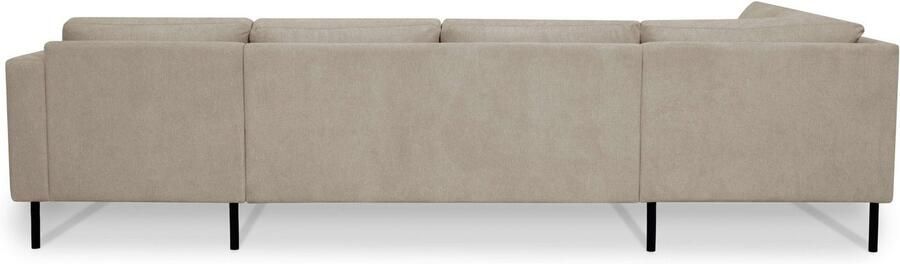 Places of Style Zithoek Cesola in zachte chenille-stof breedte 327 cm met zwarte metalen poten - Foto 12