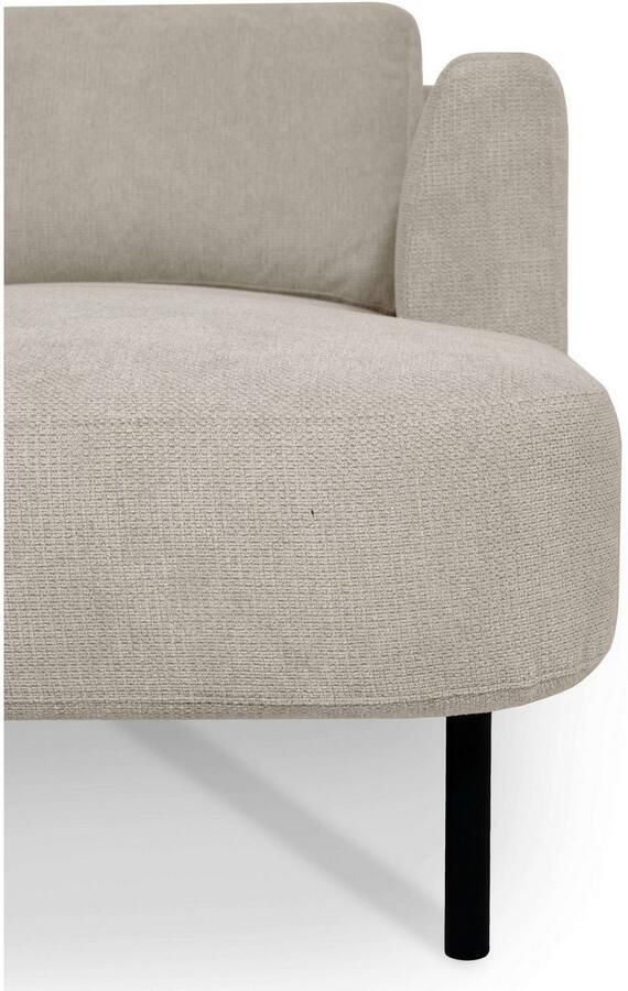 Places of Style Zithoek Cesola in zachte chenille-stof breedte 327 cm met zwarte metalen poten - Foto 5