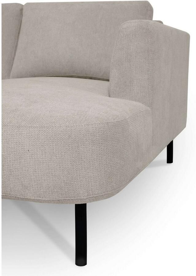 Places of Style Zithoek Cesola in zachte chenille-stof breedte 327 cm met zwarte metalen poten - Foto 2