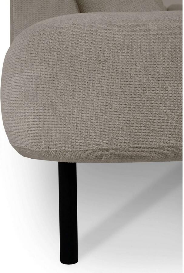 Places of Style Zithoek Cesola in zachte chenille-stof breedte 327 cm met zwarte metalen poten - Foto 4