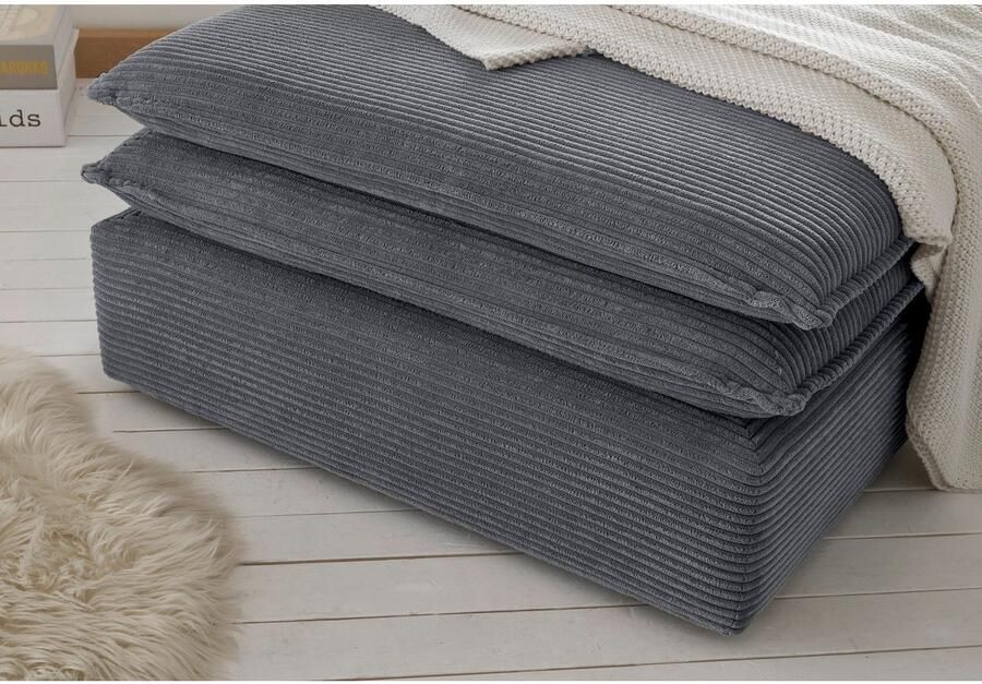 Home affaire Zithoek PIAGGE Hoogwaardige cord fauteuil en hocker klein als set (2-delig) - Foto 8