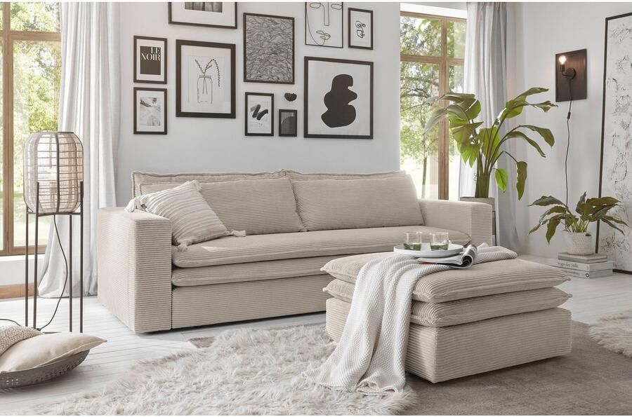 Home affaire Zithoek PIAGGE 3-zitsbank met slaapfunctie en loveseat-hocker als set (2-delig) - Foto 7