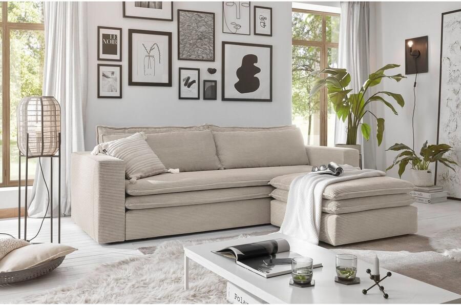 Home affaire Zithoek PIAGGE 3-zitsbank met slaapfunctie en loveseat-hocker als set (2-delig) - Foto 8