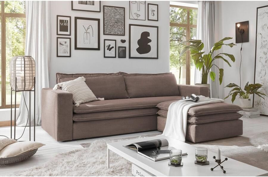 Home affaire Zithoek PIAGGE 3-zitsbank met slaapfunctie en loveseat-hocker als set (2-delig) - Foto 7