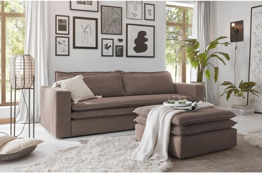 Home affaire Zithoek PIAGGE 3-zitsbank met slaapfunctie en loveseat-hocker als set (2-delig) - Foto 8