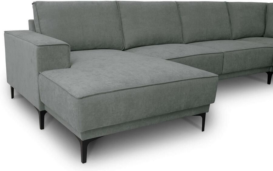 Places of Style Zithoek XXL bank Oland structuur platweefsel luxe microvezel bouclé - Foto 7