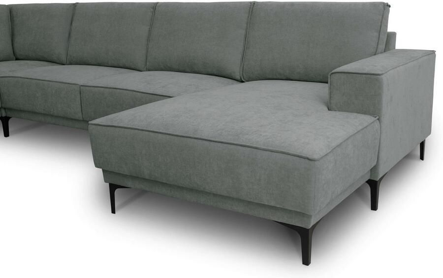 Places of Style Zithoek XXL bank Oland structuur platweefsel luxe microvezel bouclé - Foto 7