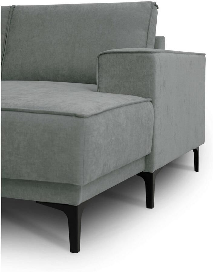 Places of Style Zithoek XXL bank Oland structuur platweefsel luxe microvezel bouclé