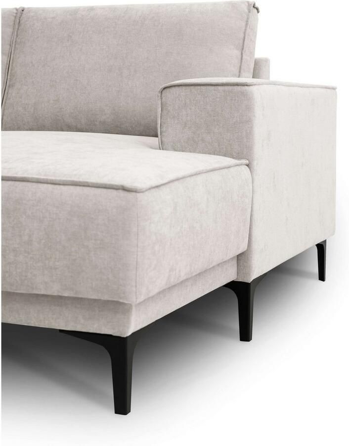 Places of Style Zithoek XXL bank Oland structuur platweefsel luxe microvezel bouclé