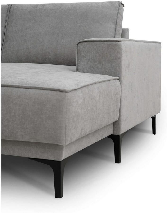 Places of Style Zithoek XXL bank Oland structuur platweefsel luxe microvezel bouclé