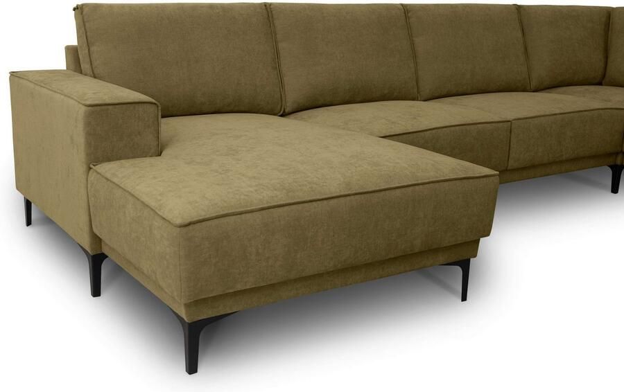 Places of Style Zithoek XXL bank Oland structuur platweefsel luxe microvezel bouclé - Foto 7