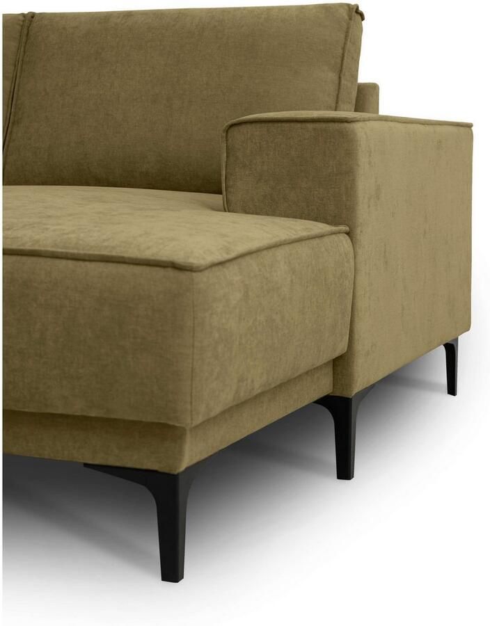 Places of Style Zithoek XXL bank Oland structuur platweefsel luxe microvezel bouclé