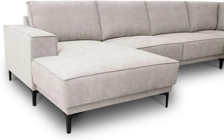 Places of Style Zithoek XXL bank Oland structuur platweefsel luxe microvezel bouclé - Foto 7