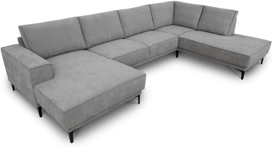 Places of Style Zithoek XXL bank Oland structuur platweefsel luxe microvezel bouclé - Foto 4