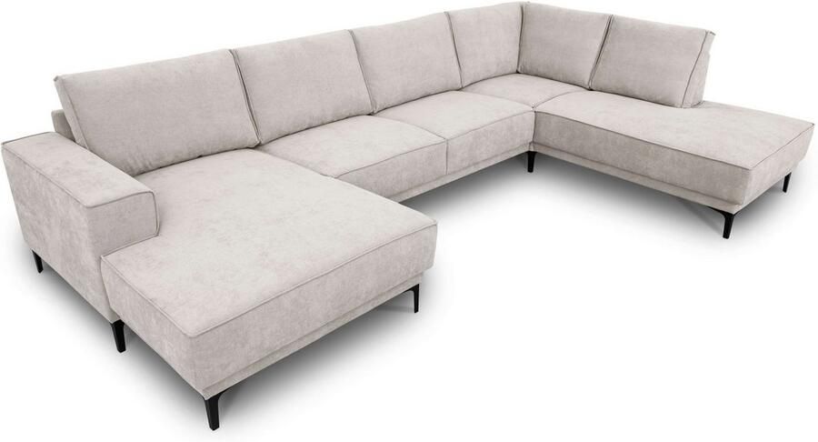 Places of Style Zithoek XXL bank Oland structuur platweefsel luxe microvezel bouclé - Foto 4