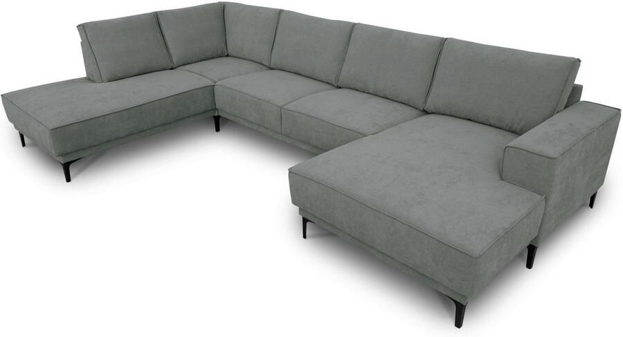 Places of Style Zithoek XXL bank Oland structuur platweefsel luxe microvezel bouclé - Foto 5