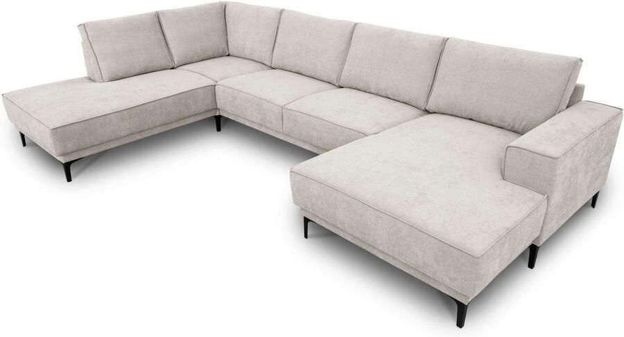 Places of Style Zithoek XXL bank Oland structuur platweefsel luxe microvezel bouclé - Foto 5