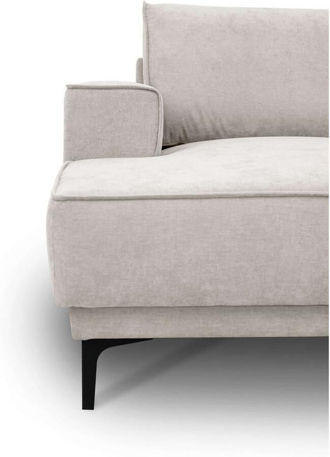 Places of Style Zithoek XXL bank Oland structuur platweefsel luxe microvezel bouclé