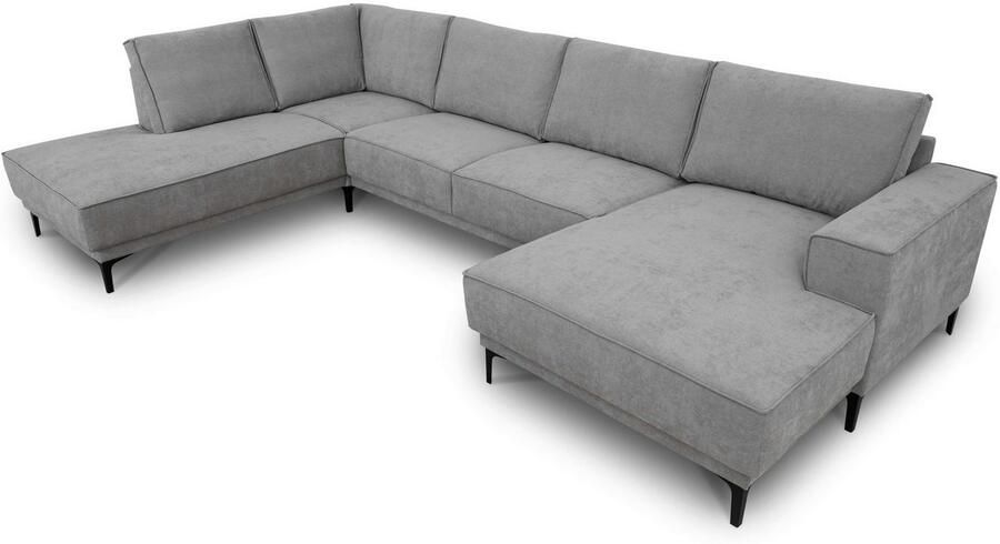 Places of Style Zithoek XXL bank Oland structuur platweefsel luxe microvezel bouclé - Foto 5