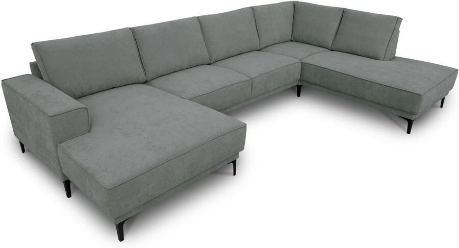 Places of Style Zithoek XXL bank Oland structuur platweefsel luxe microvezel bouclé - Foto 5