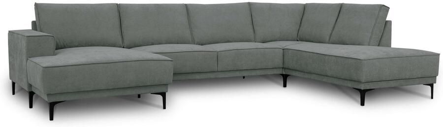 Places of Style Zithoek XXL bank Oland structuur platweefsel luxe microvezel bouclé - Foto 8