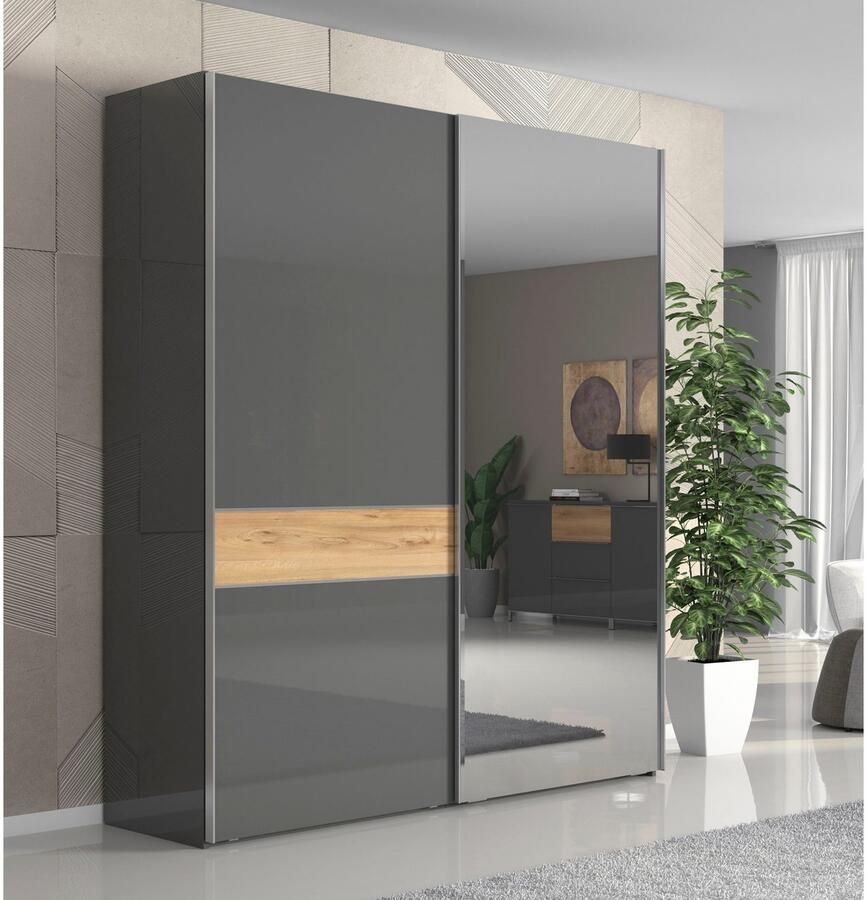 Places of Style Zweefdeurkast Onyx Zweefdeurkast inclusief Interieur FSC-gecertificeerd