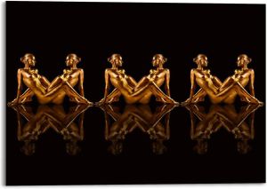 Platinum Artprint op acrylglas Frauen in Gold