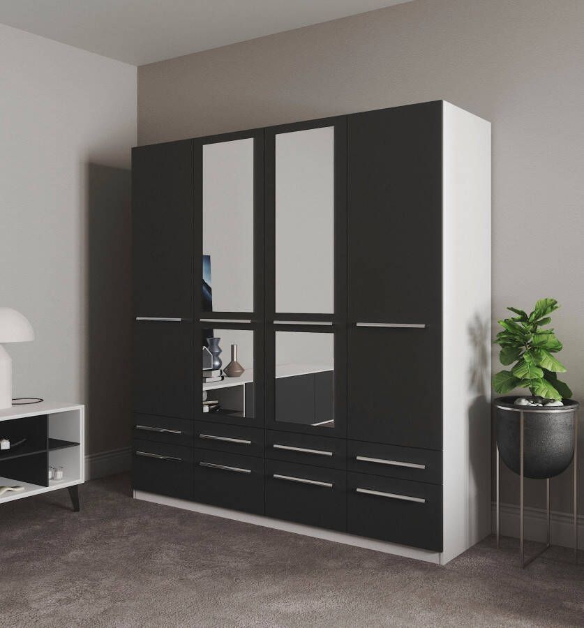 Priess Kledingkast Kast garderobe waskast Barcelona in 5 breedtes veel opbergruimte ruime lades met spiegel made in germany - Foto 9