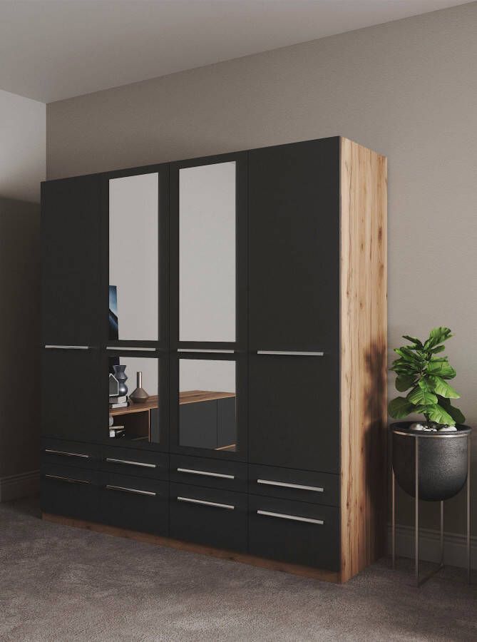 Priess Kledingkast Kast garderobe waskast Barcelona in 5 breedtes veel opbergruimte ruime lades met spiegel made in germany - Foto 8