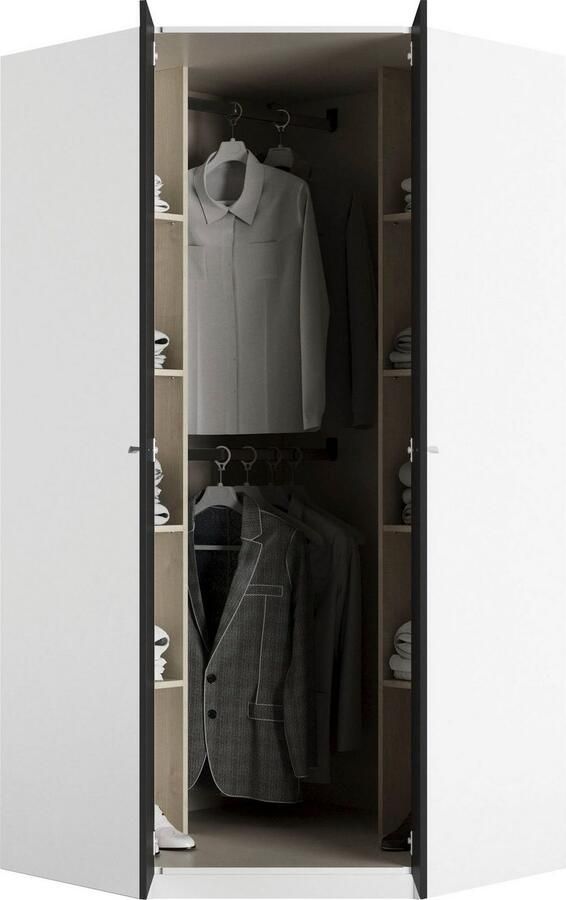 Priess Hoekkledingkast Barcelona kledingkast hoekoplossing ruimtewonder - Foto 5