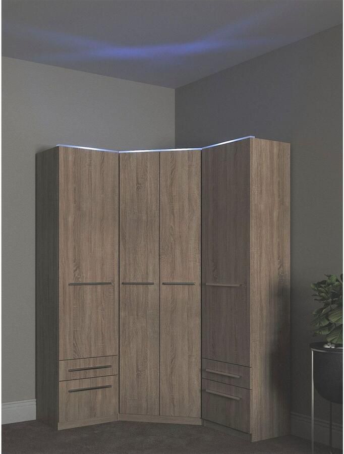 Priess Kledingkast Kast garderobe waskast Barcelona in 5 breedtes veel opbergruimte ruime lades met spiegel made in germany - Foto 3