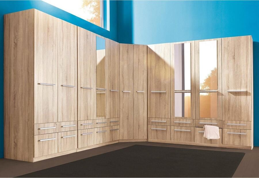 Priess Kledingkast Kast garderobe waskast Barcelona in 5 breedtes veel opbergruimte ruime lades met spiegel made in germany - Foto 8