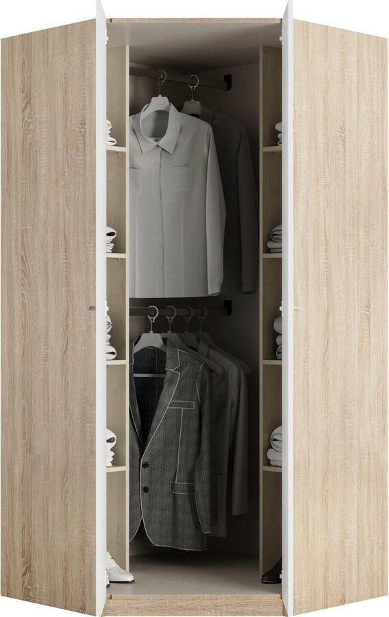 Priess Hoekkledingkast Barcelona kledingkast hoekoplossing ruimtewonder - Foto 5