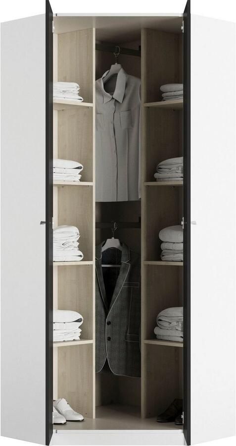 Priess Hoekkledingkast Barcelona kledingkast hoekoplossing ruimtewonder - Foto 4