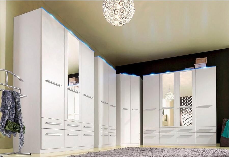 Priess Kledingkast Kast garderobe waskast Barcelona in 5 breedtes veel opbergruimte ruime lades met spiegel made in germany - Foto 9