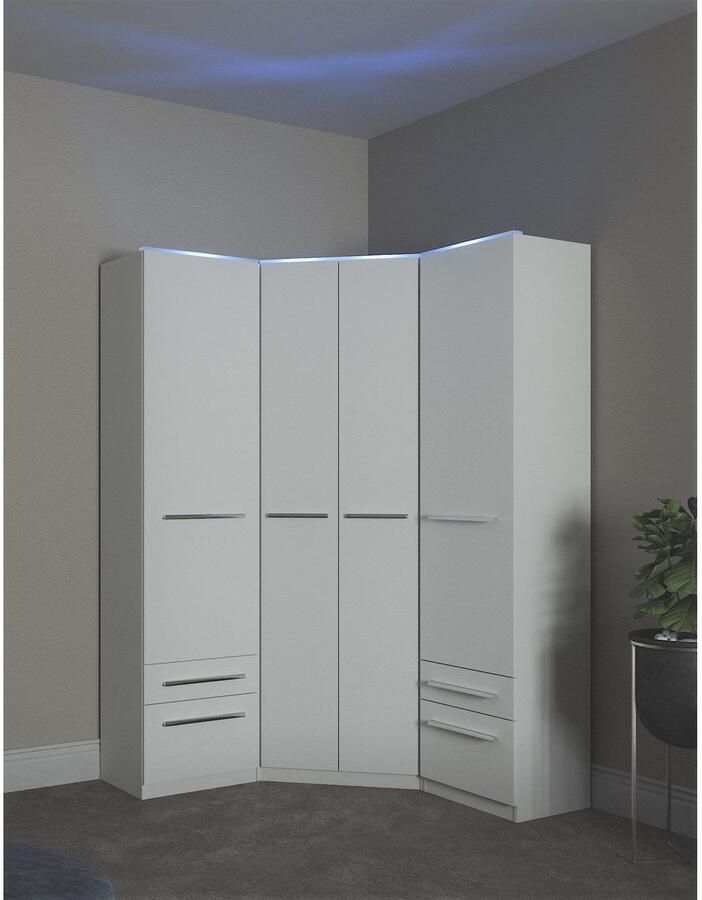 Priess Kledingkast Kast garderobe waskast Barcelona in 5 breedtes veel opbergruimte ruime lades met spiegel made in germany - Foto 2