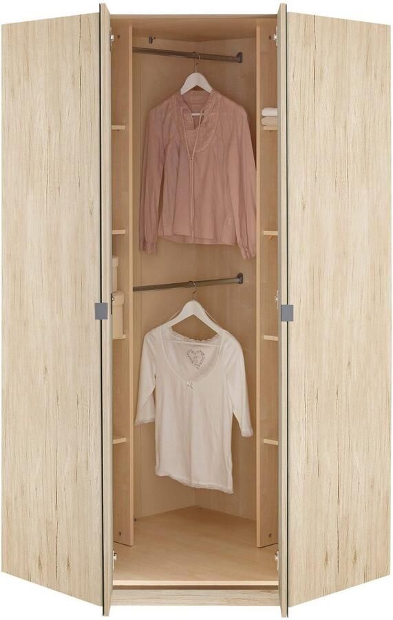 Priess Hoekkledingkast Malaga slaapkamerkast hoekoplossing uitbreidbaar in drie kleuren - Foto 7
