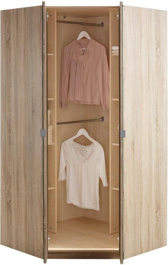 Priess Hoekkledingkast Malaga slaapkamerkast hoekoplossing uitbreidbaar in drie kleuren - Foto 6