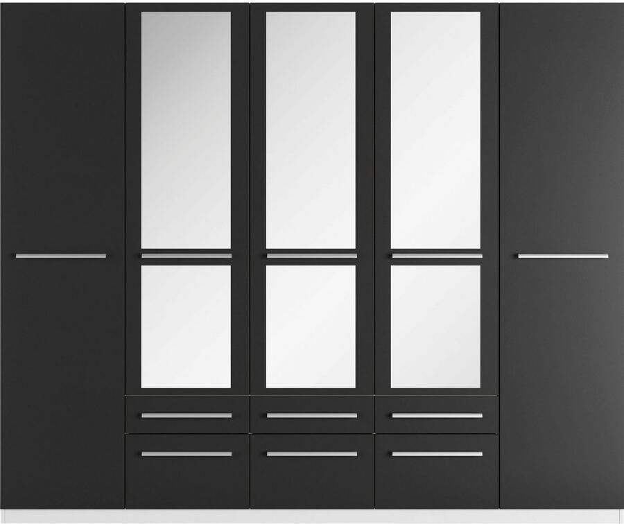 Priess Kledingkast Kast garderobe waskast Barcelona in 5 breedtes veel opbergruimte ruime lades met spiegel made in germany